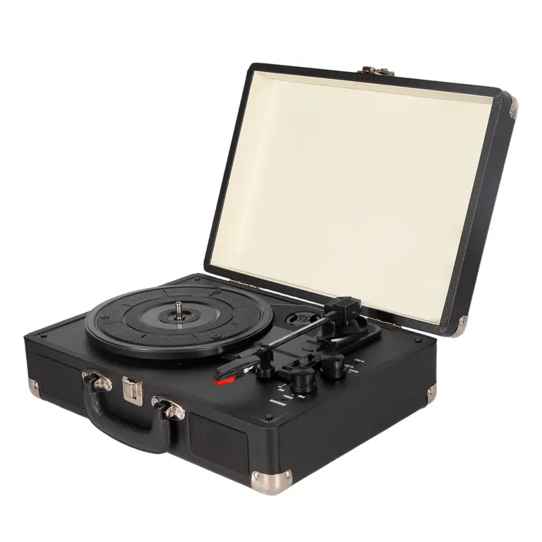 VIDITA Tocadiscos Retro Bluetooth 5.1 Maleta Portátil 3 Velocidades Altavoces