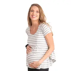 MADREMIA - Polera Maternal Lactancia Barbara Listado Madremía