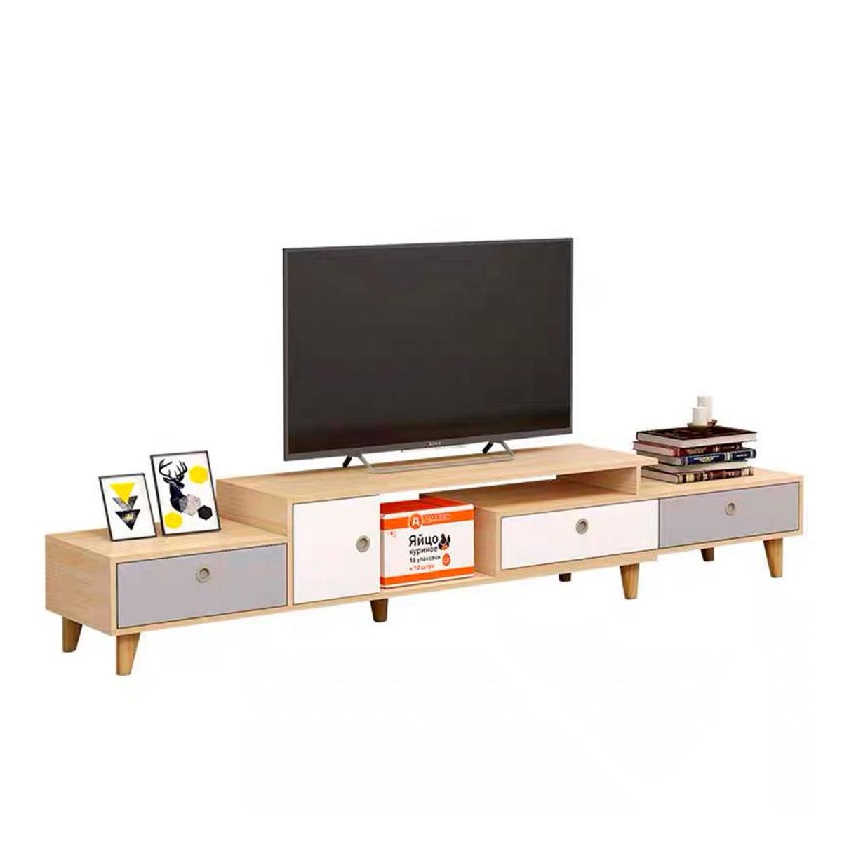 DETODOYMAS - Rack TV 210cm 4 cajones Chic Home - Café
