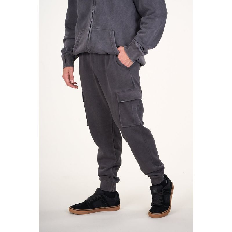 POLEMIC - Pantalon Jogger Cargo franela Gris Acero wi4702 Polemic