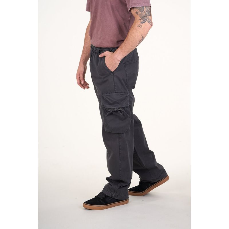 POLEMIC - Pantalon cargo Twill procesado Relaxed Gris wi4755 Polemic