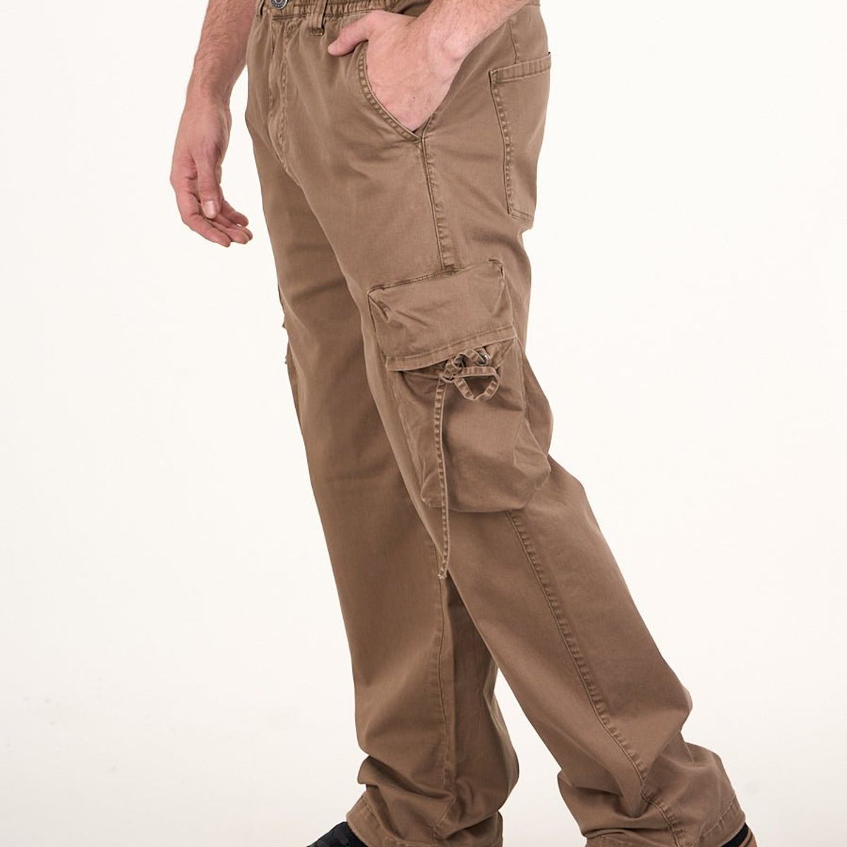 POLEMIC - Pantalon cargo Twill procesado Relaxed Café wi4755 Polemic