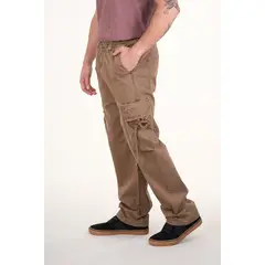 POLEMIC - Pantalon cargo Twill procesado Relaxed Café wi4755