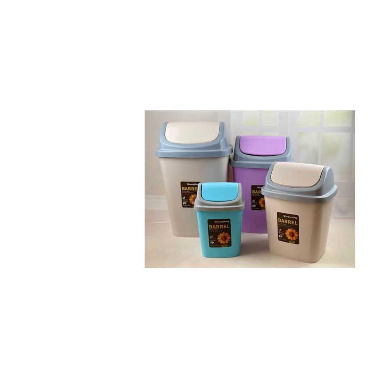 GENERICO - Papelero Basurero Plástico Tapa