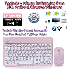 GENERICO - Kit Teclado y Mouse Inalámbrico Bluetooth Recargable En Español