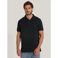 TOMMY HILFIGER - Polo Waffle Con Logo Regular Fit Azul