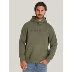 TOMMY HILFIGER - Polerón Hoodie Con Logo Verde Tommy Hilfiger.