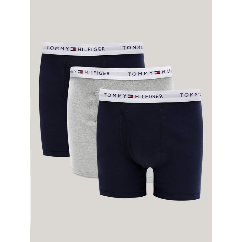 TOMMY HILFIGER - Pack De 3 Boxer Con Logo Azul Tommy Hilfiger