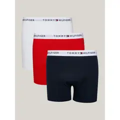 TOMMY HILFIGER - Pack De 3 Calzoncillos Trunk Solid Con Logo Multicolor