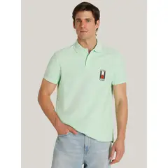 TOMMY HILFIGER - Polo De Corte Regular Con Logo Vertical Verde