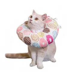 DEFENSOR FOREVER - Collar Isabelino Tela Acolchado Gato Perro Pequeño Talla M