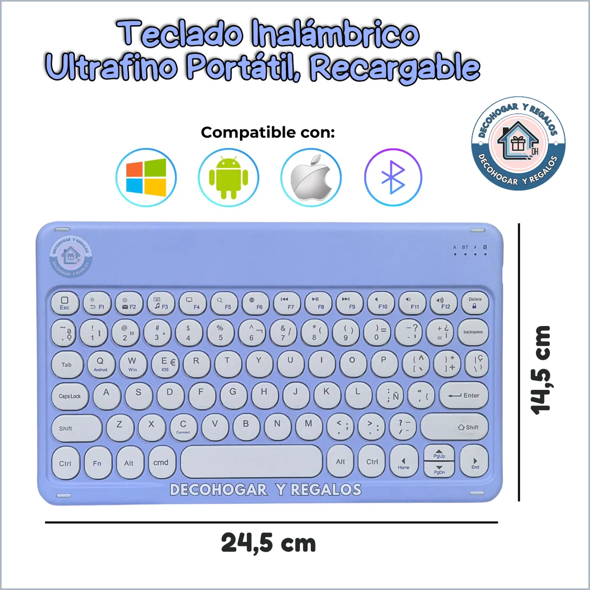 GENERICO - Kit Teclado y Mouse Inalámbrico Bluetooth Recargable En Español