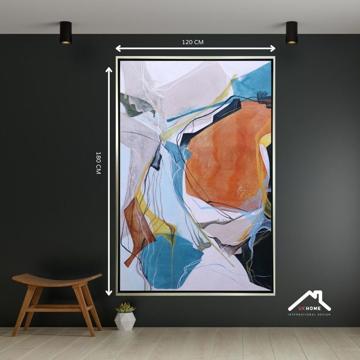 GENERICO - Cuadro dorado decorativo abstracto 120 x 180