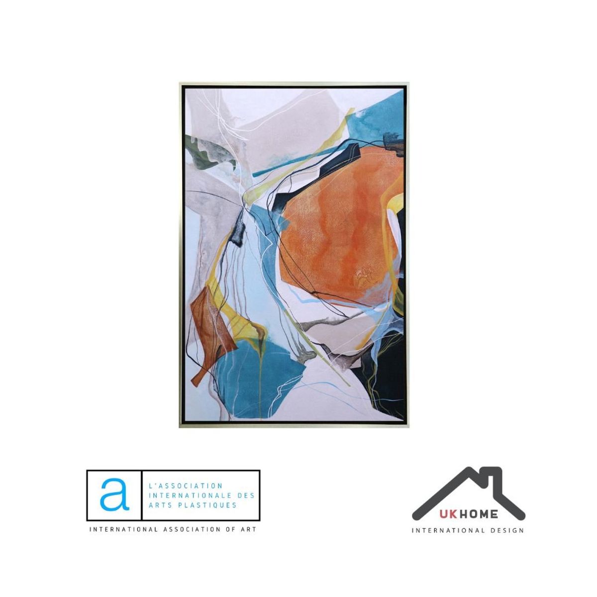 GENERICO - Cuadro dorado decorativo abstracto 120 x 180