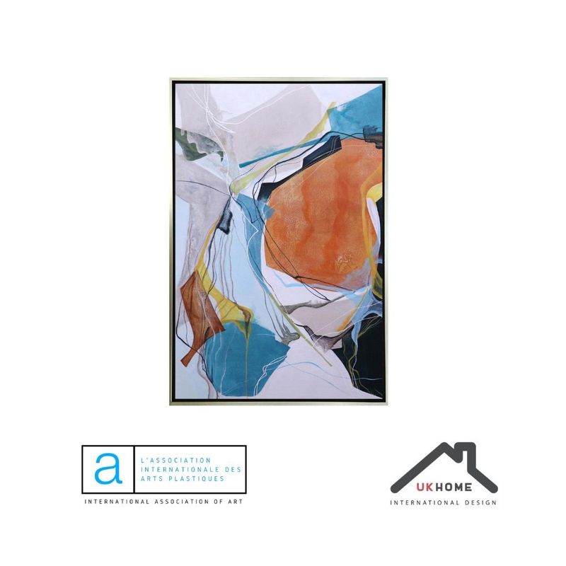 GENERICO - Cuadro dorado decorativo abstracto 120 x 180