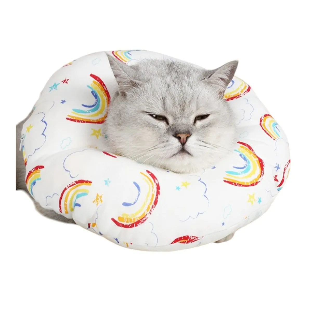 DEFENSOR FOREVER - Collar Isabelino Tela Acolchado Gato Perro Pequeño Talla M