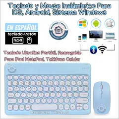 GENERICO - Kit Teclado y Mouse Inalámbrico Bluetooth Recargable En Español
