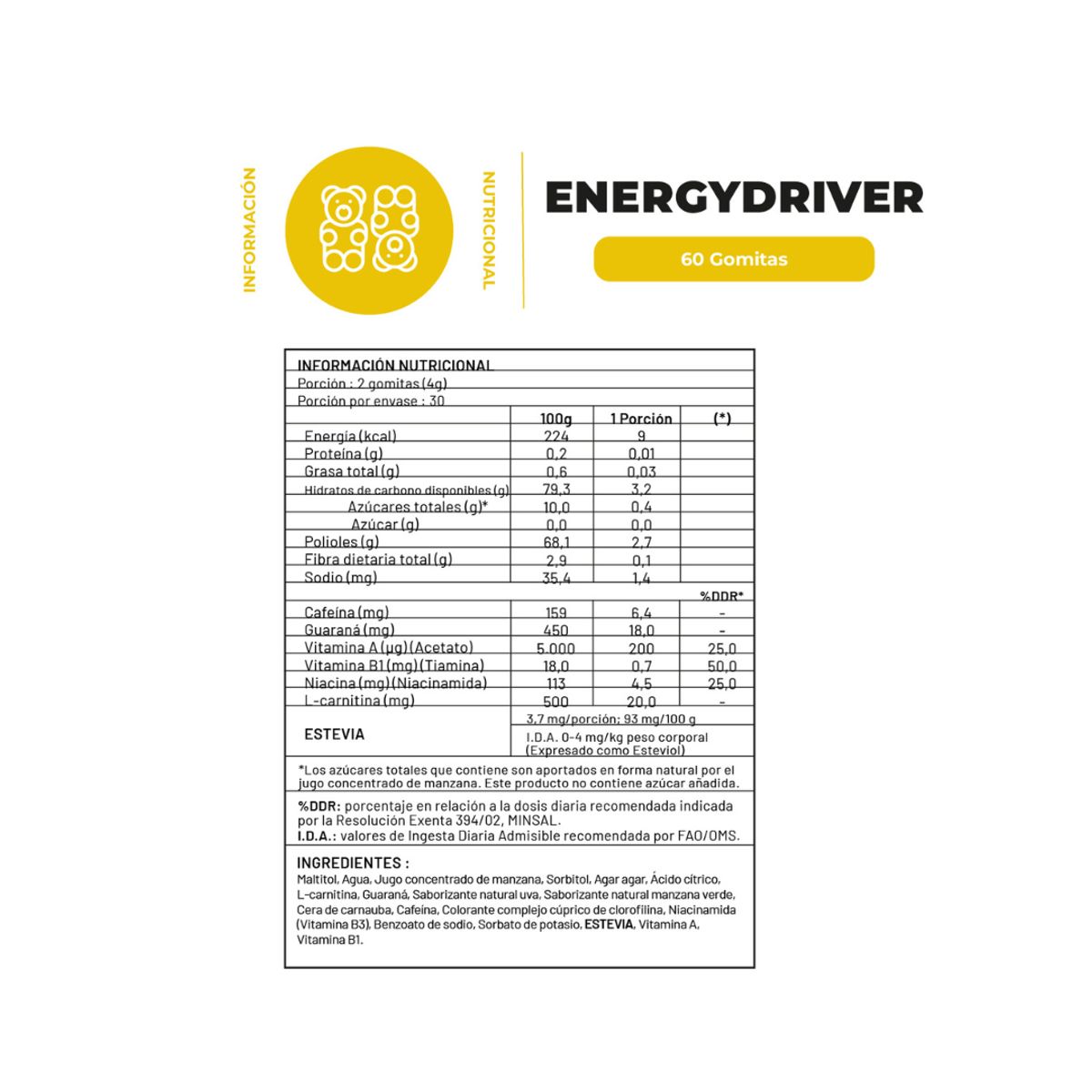KARUNLIFE - Pack x2 Gomitas Energy Driver 120 Un Karun Life