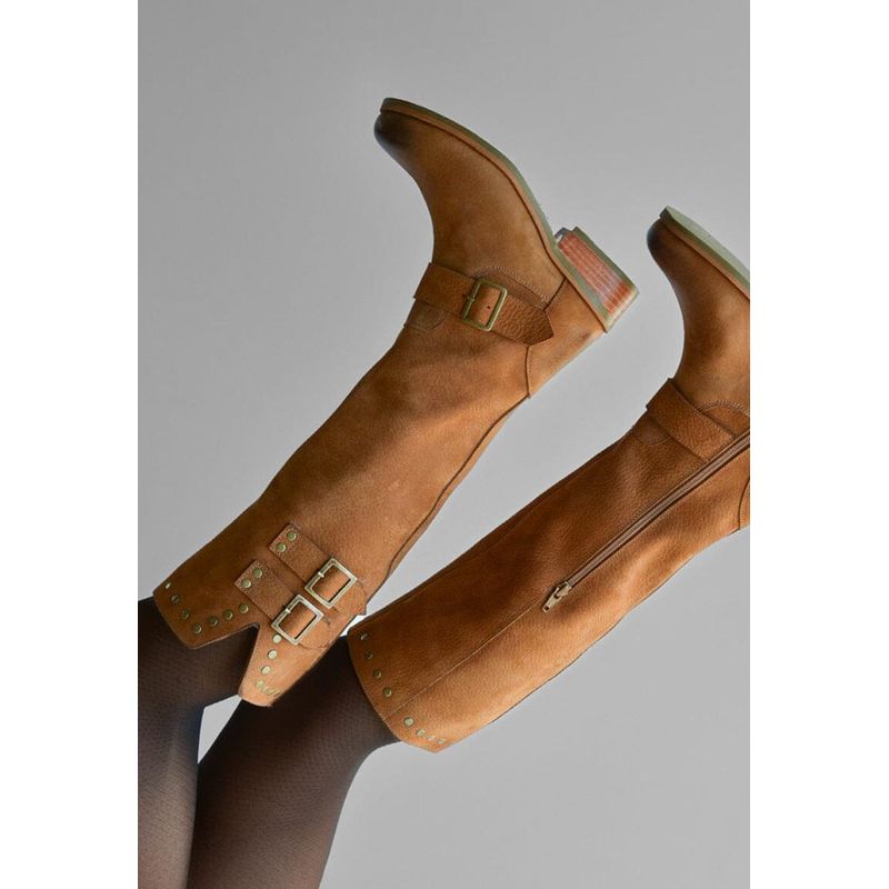 GIANI DAFIRENZE - Bota Mujer De Cuero Carpintero Camel C22
