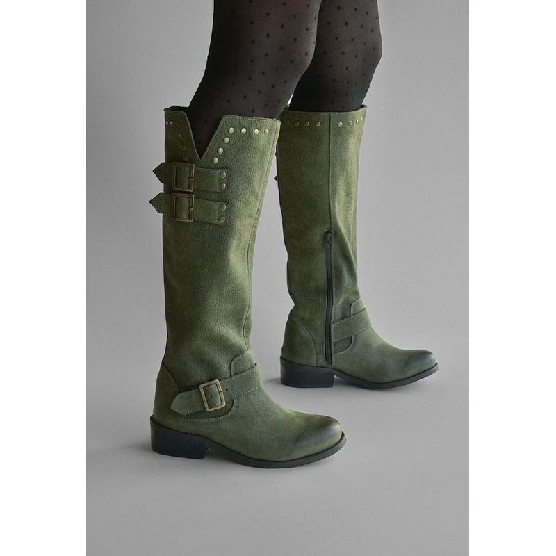 GIANI DAFIRENZE - Bota Mujer De Cuero Carpintero Verde C21