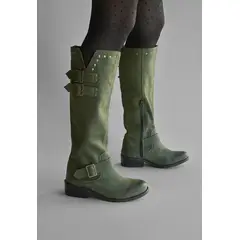 GIANI DAFIRENZE - Bota Mujer De Cuero Carpintero Verde C21