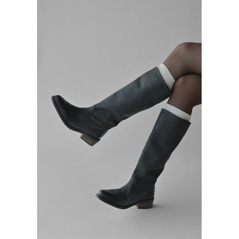 GIANI DAFIRENZE - Bota Mujer De Cuero Fatima Negro C1