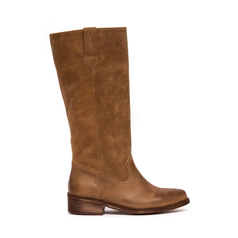 GIANI DAFIRENZE - Bota Mujer De Cuero Fatima Taupe C2