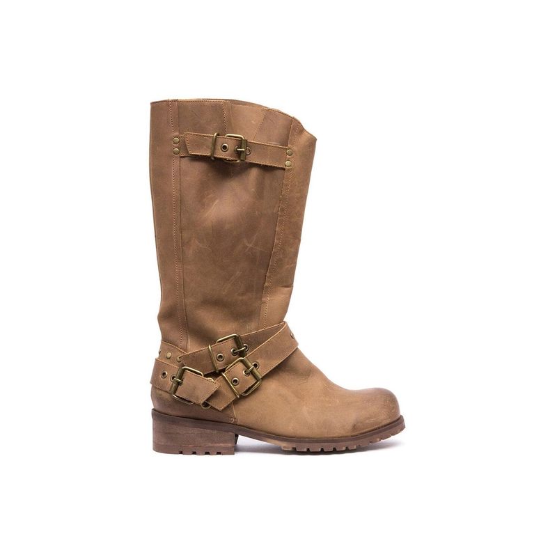 GIANI DAFIRENZE - Bota Mujer De Cuero Olivia Taupe C3.
