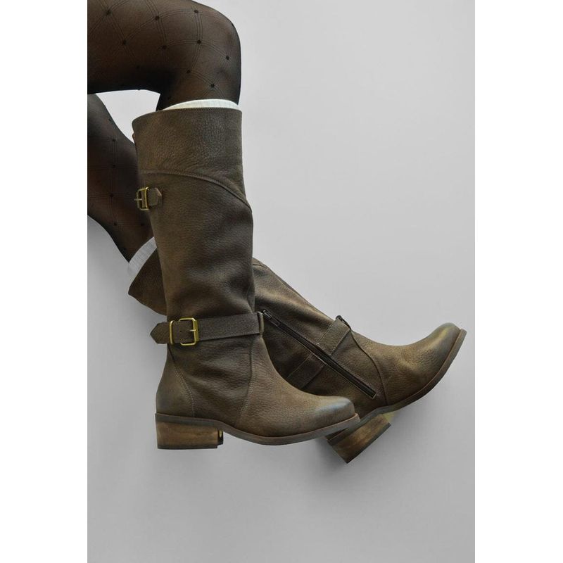 GIANI DAFIRENZE - Bota Mujer De Cuero Harriet Café C2