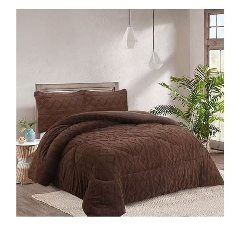 GENERICO - Cobertor Cubrecama de Invierno Plush con Chiporro 2 plazas Trenzado