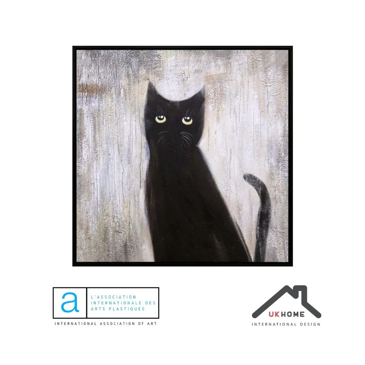 GENERICO - Cuadro Gato abstracto decorativo 120 x 120