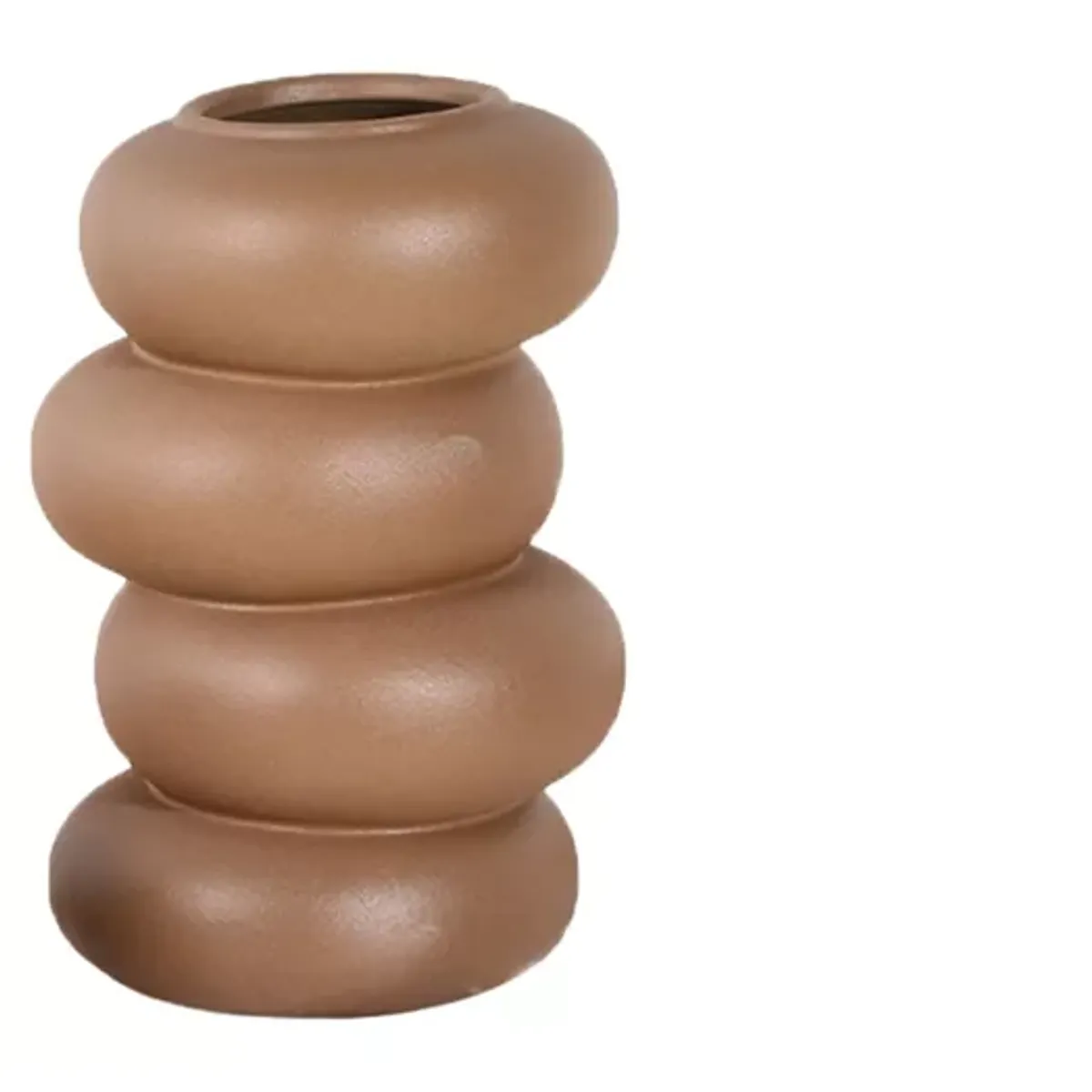 GENERICO - Florero Vintage Cerámica Cintura 16x14x23cm CAFE