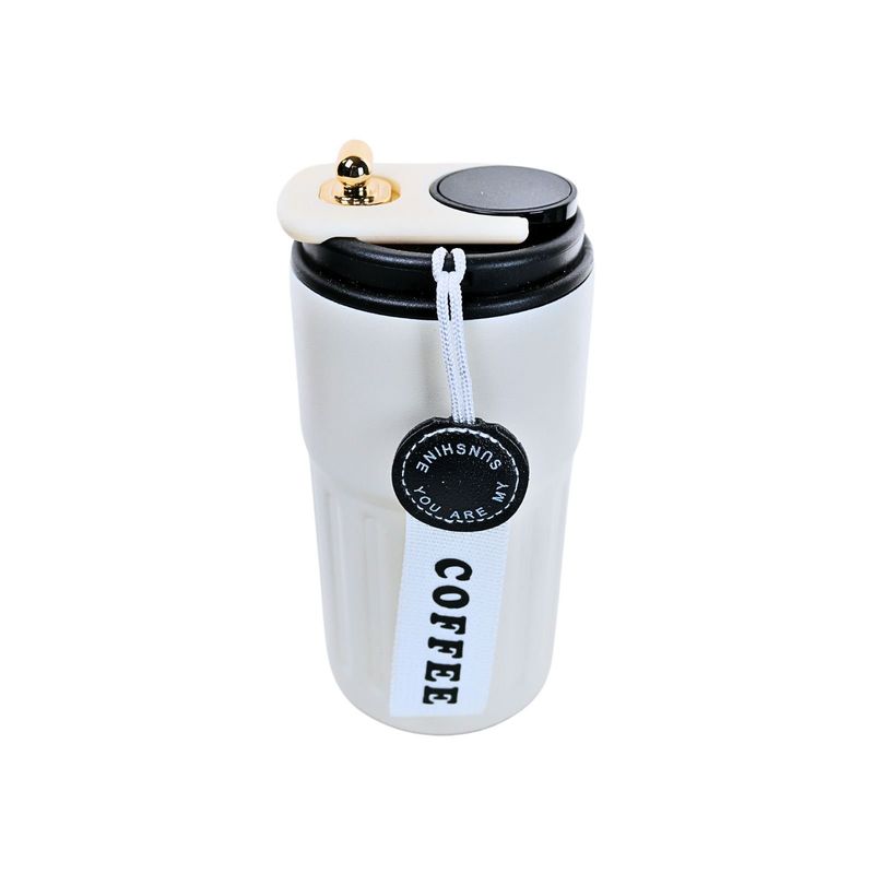 SOLEIO - Vaso Térmico Acero Inoxidable Termómetro 460 ml Negro