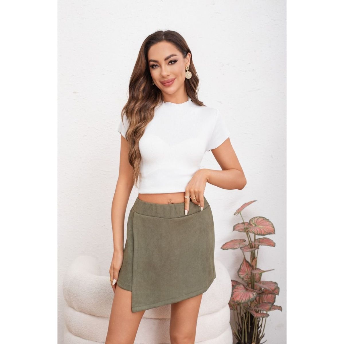 LIKE SHOP - Mini Falda Short Mujer Liso Juvenil Casual Tendencia 0124