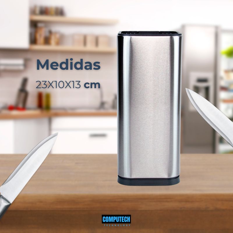 GENERICO - Organizador Porta Cuchillos Cocina Acero Inoxidable Premium
