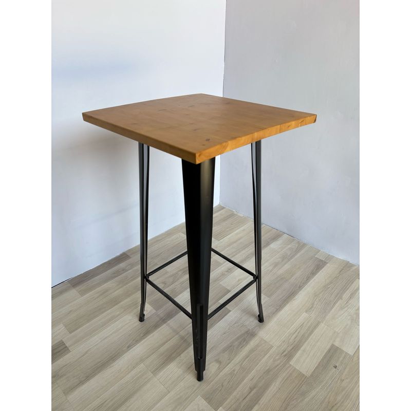 GENERICO - Mesa alta tolix madera 60x60x108