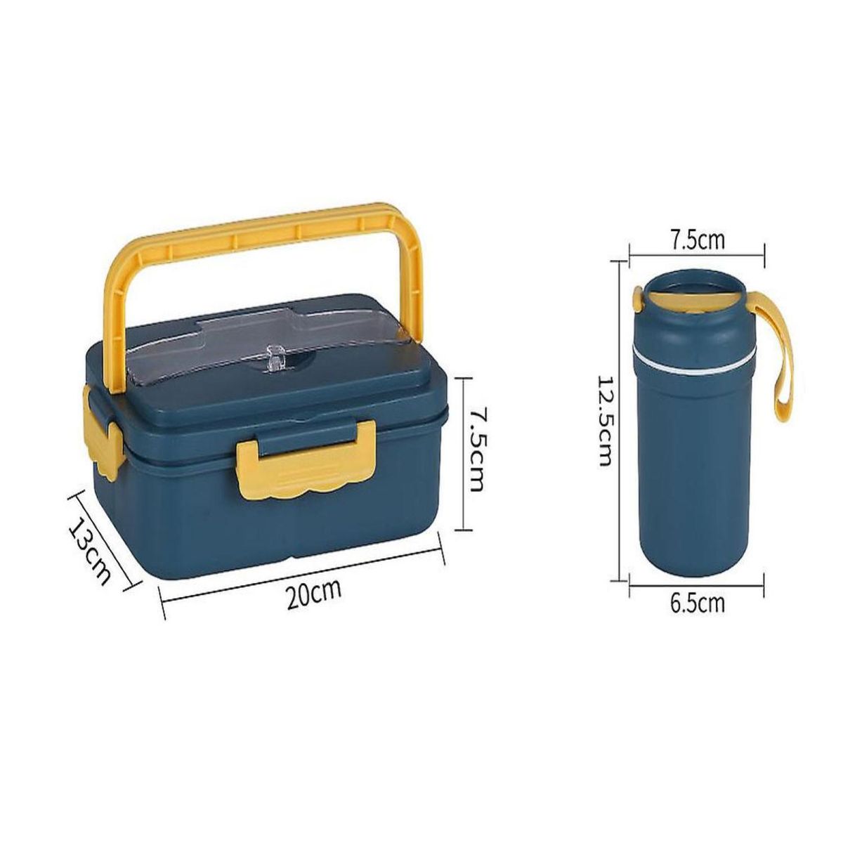 GENERICO - Lonchera Termica 3 Compartimientos Con Vaso Termico Rojo