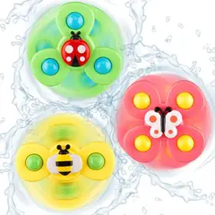 GENERICO - Pack X3 Juguete Giratorio Spinner Con Ventosa Para Bebé Baño