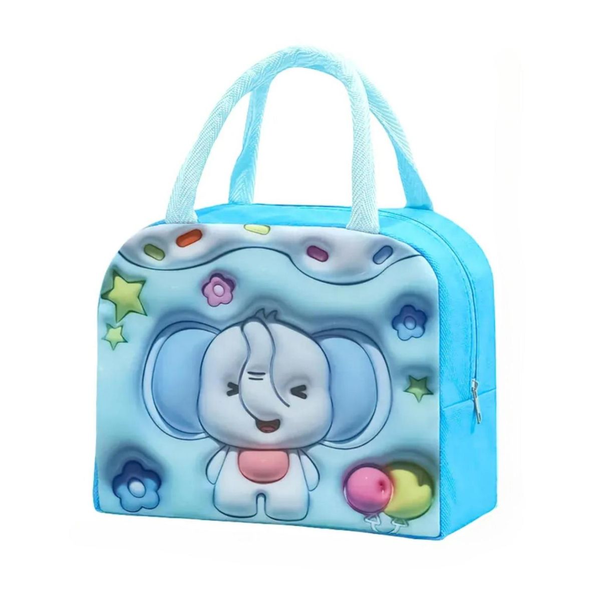 GENERICO - Lonchera Bolsa Termica 23x10x29cm Elefante Azul Kawaii
