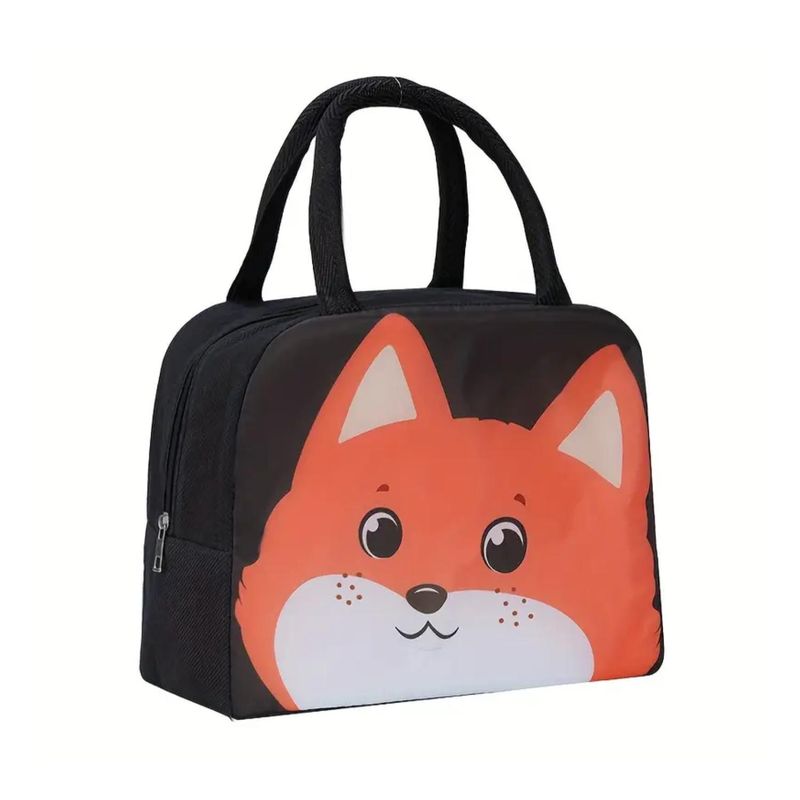 GENERICO - Lonchera Bolsa Termica 23x10x29cm Zorro Negro Kawaii
