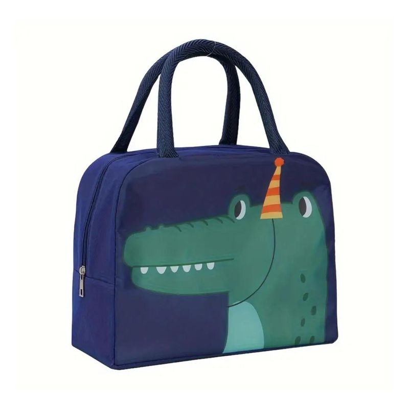 GENERICO - Lonchera Bolsa Termica 23x10x29cm Dinosaurio Azul Kawaii