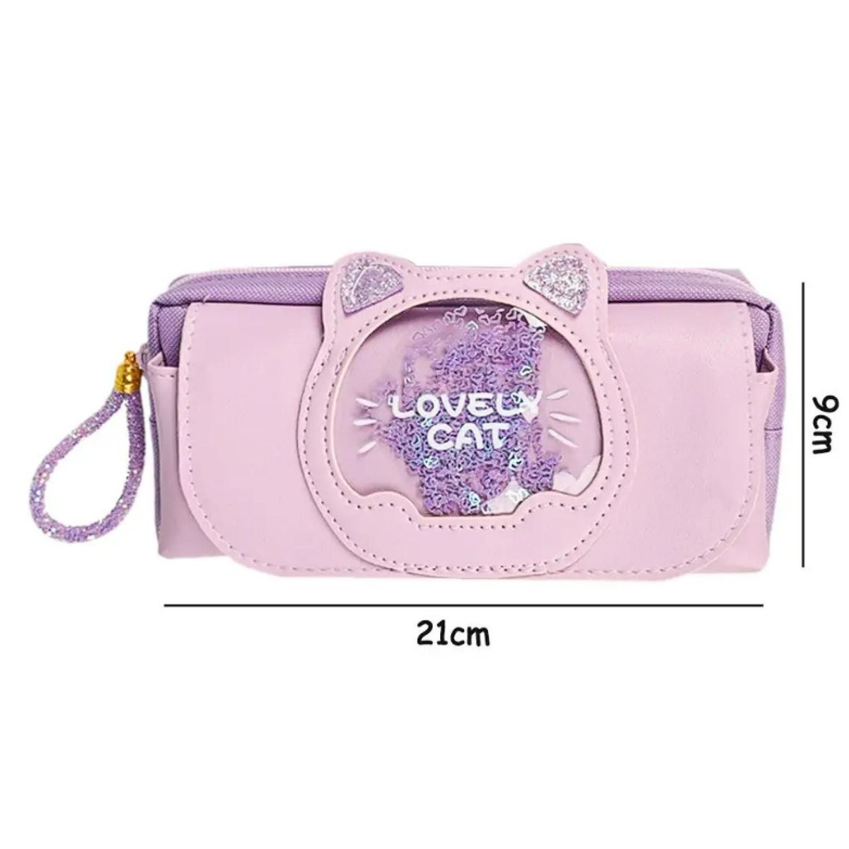GENERICO - Estuche Cartuchera Diseño Gatito Morado Kawaii
