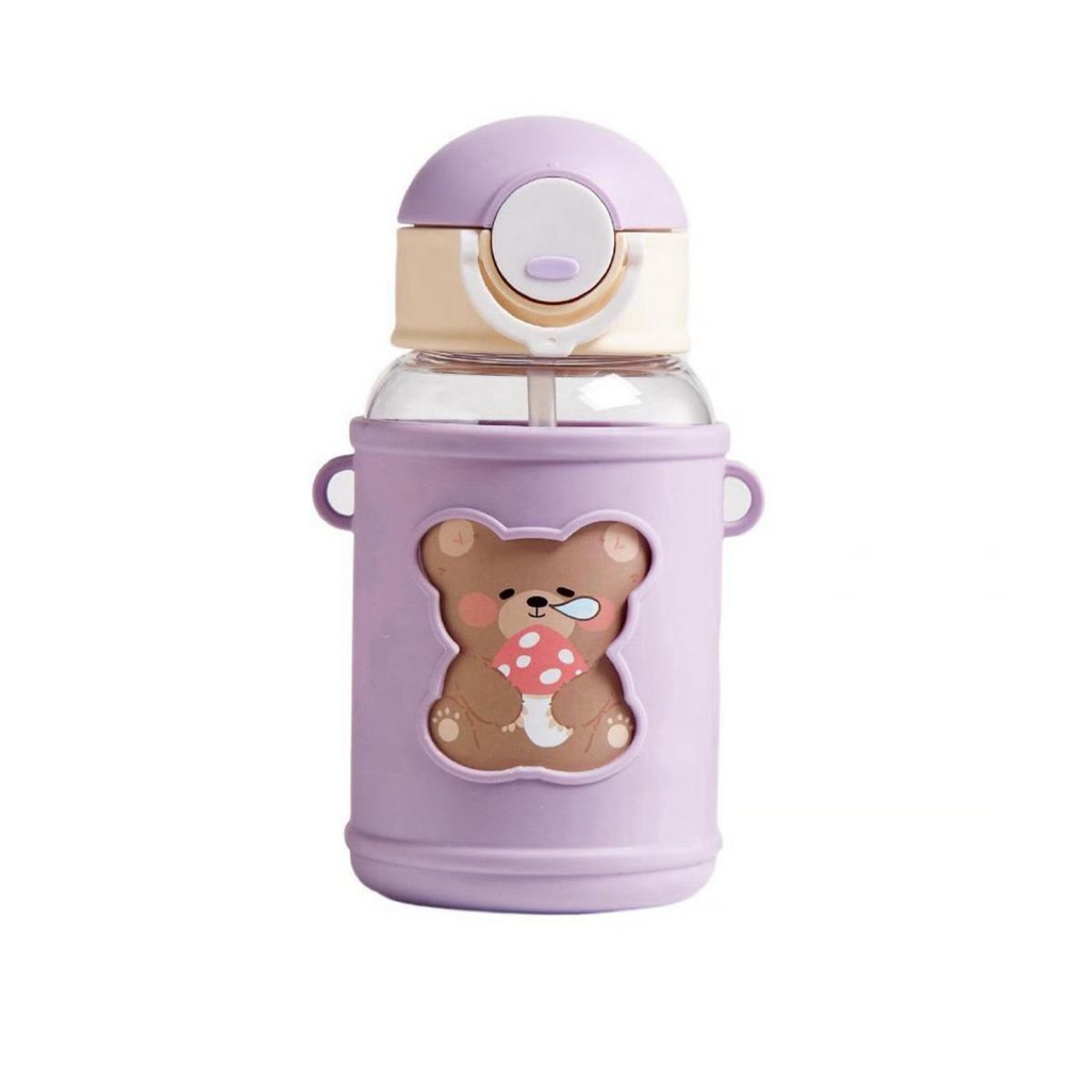 GENERICO - Botella De Agua Portatil 620ml Osito Kawaii Morado Infantil