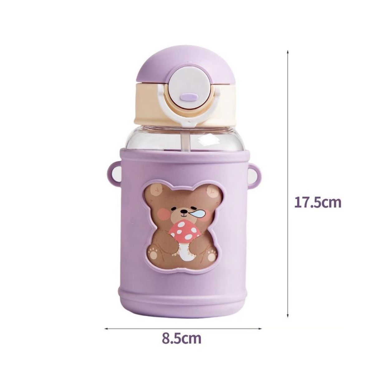 GENERICO - Botella De Agua Portatil 620ml Osito Kawaii Morado Infantil