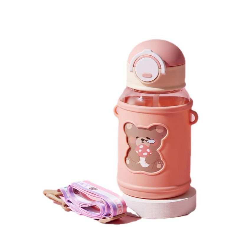 GENERICO - Botella De Agua Portatil 620ml Osito Kawaii Rosado Infantil