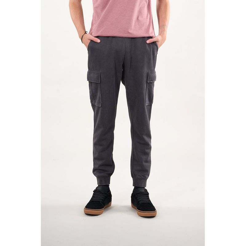 POLEMIC - Pantalon Jogger Cargo franela Gris Acero wi4302 Polemic