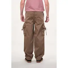 POLEMIC - Pantalon cargo Twill procesado Relaxed Café wi4355