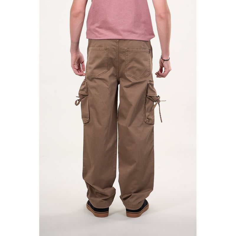 POLEMIC - Pantalon cargo Twill procesado Relaxed Café wi4355 Polemic