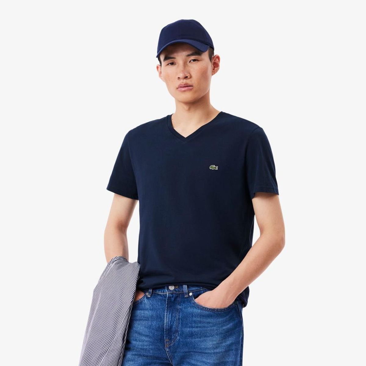 LACOSTE - Polera Cuello V Hombre Lacoste TH6710