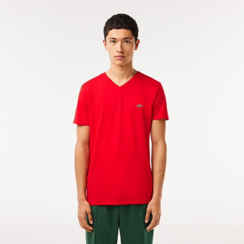 LACOSTE - Polera Cuello V Hombre Lacoste TH6710
